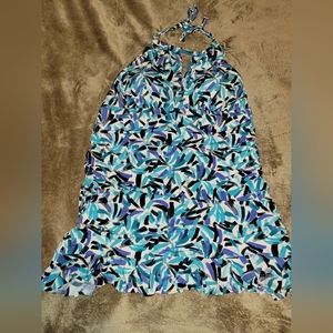 Catalina Woman’s High Neck Haltar Swimdress White Plus Bathing Suit 2X (18W-20W)